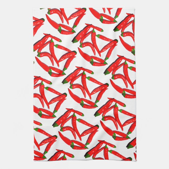 Linge De Cuisine Pepper de Yummy Hot Red Green (Vertical)