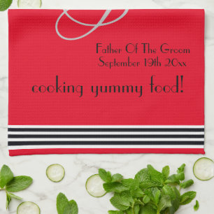 Linge De Cuisine Père De Groom Cadeau Monogramme Nom Rustique Chic 