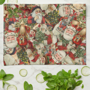 Linge De Cuisine Père Noël Collage  