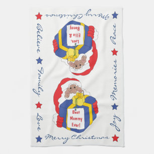 Linge De Cuisine Père Noël de couleurs dit
