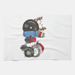 Linge De Cuisine Père Noël drôle haltères musculation gym Noël