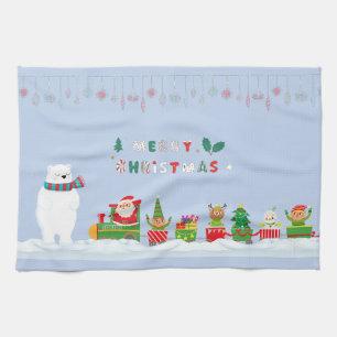 Linge De Cuisine Père Noël et l'ours polaire
