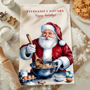 Linge De Cuisine Père Noël Fabrication de cookies Noël personnalisé
