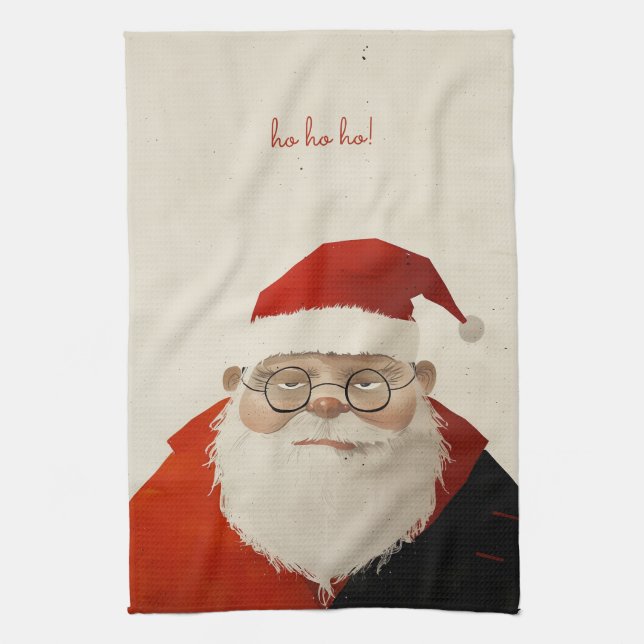 Linge De Cuisine Père Noël fatigué (Vertical)