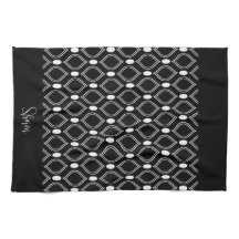 Perles Art Déco Noir Et Blanc Monogramme