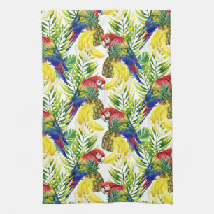 Linge De Cuisine Perroquets et fruit tropical