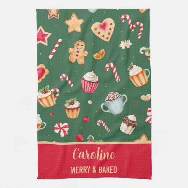 Linge De Cuisine Personalized Christmas Baking Pattern (Vertical)