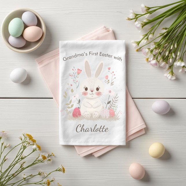 Linge De Cuisine Personalized Grandma’s First Easter Kitchen Towel (Créateur téléchargé)