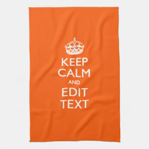 Linge De Cuisine Personalized KEEP CALM Your Text Orange Accent
