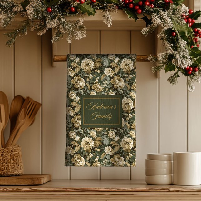 Linge De Cuisine Personalized Lux Pastel Botanical Towel Kitchen (Personalized Lux Pastel Botanical Towel Kitchen)