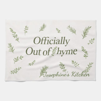 Linge De Cuisine Personalized Officially Out of Thyme Funny Kitchen
