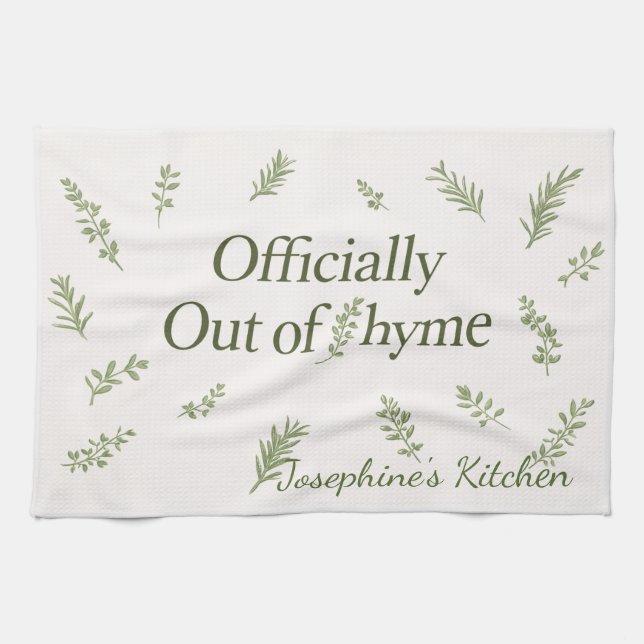 Linge De Cuisine Personalized Officially Out of Thyme Funny Kitchen (Horizontal)