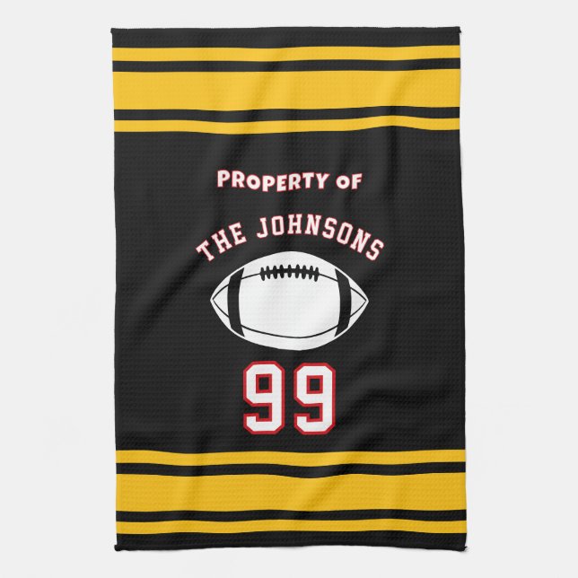Linge De Cuisine Personalized Sports Towel | Custom Football Player (Vertical)