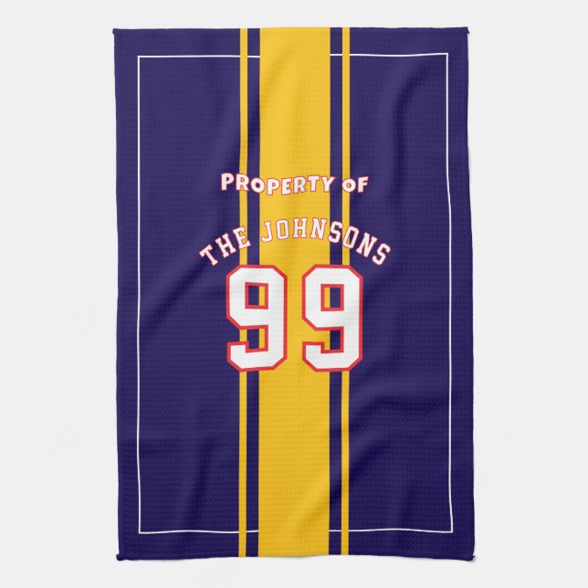 Linge De Cuisine Personalized Sports Towel | Custom Football Player (Vertical)