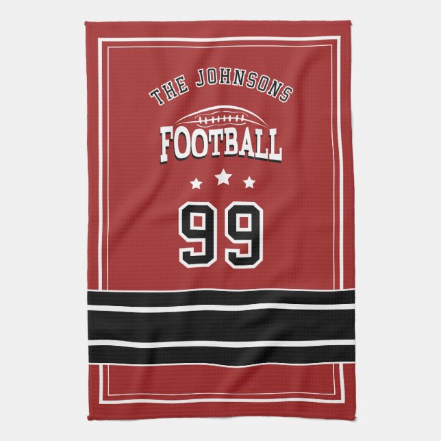 Linge De Cuisine Personalized Sports Towel | Custom Football Player (Vertical)