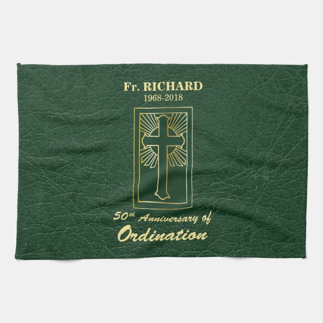 Linge De Cuisine Personnalisable 50e anniversaire de Ordination Gre (Horizontal)