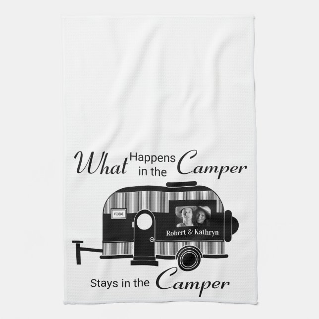 Linge De Cuisine Personnalisé avec Camper photo (Vertical)