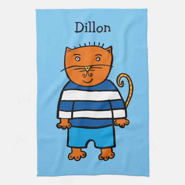 Linge De Cuisine Personnalisé Dillon le chat (Vertical)