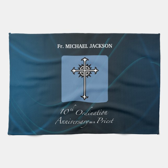 Linge De Cuisine Personnaliser, 10e anniversaire d'Ordination du pr (Horizontal)