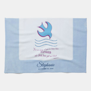 Linge De Cuisine Personnaliser, Adulte Baptême Dove on Blue