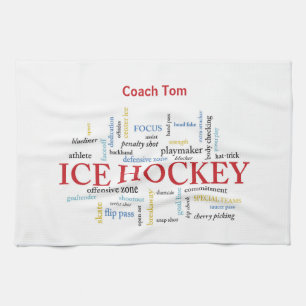 Linge De Cuisine Personnaliser, Merci d'entraîneur de hockey sur gl