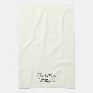 Linge De Cuisine Personnaliser Nom de famille de Couple M. & Mme iv