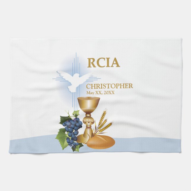 Linge De Cuisine Personnaliser, RCIA Félicite le sacrement catholiq (Horizontal)