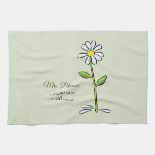 Linge De Cuisine Personnaliser, remerciement professeur, fleur reli