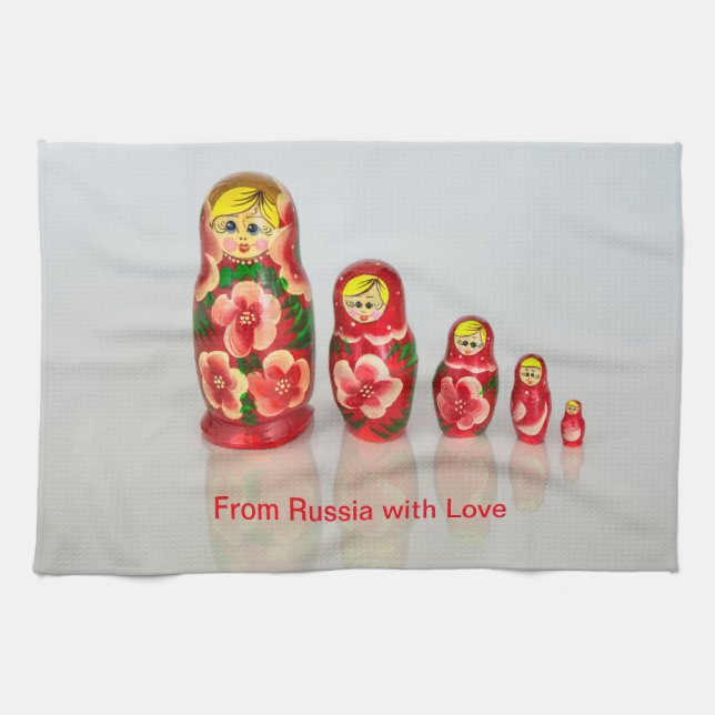 Linge De Cuisine Personnaliser Russe Matryoshka empilage poupées (Horizontal)