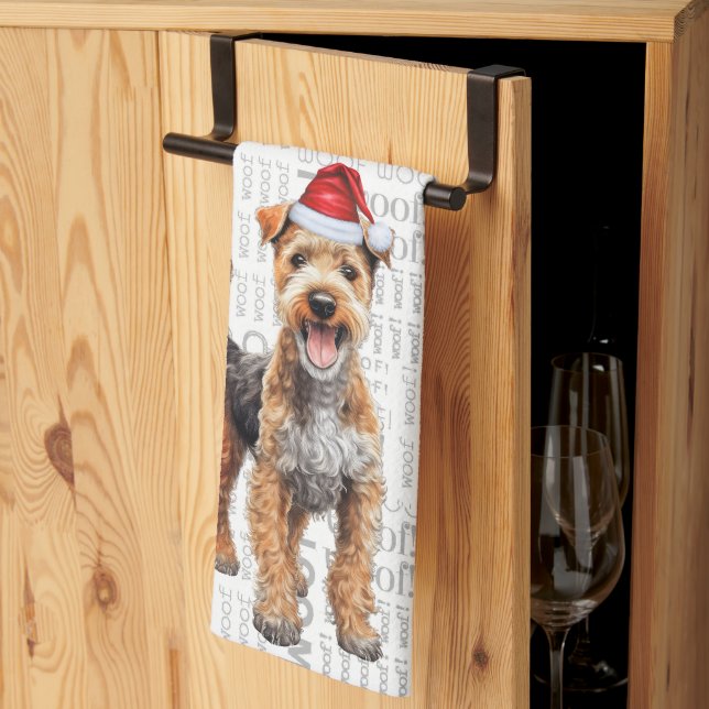 Linge De Cuisine Pet Lover Holiday Lakeland Terrier Chien Noël (Pliage en tiers)