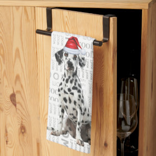 Linge De Cuisine Pet Lover Vacances Dalmatie Père Noël Chien Noël