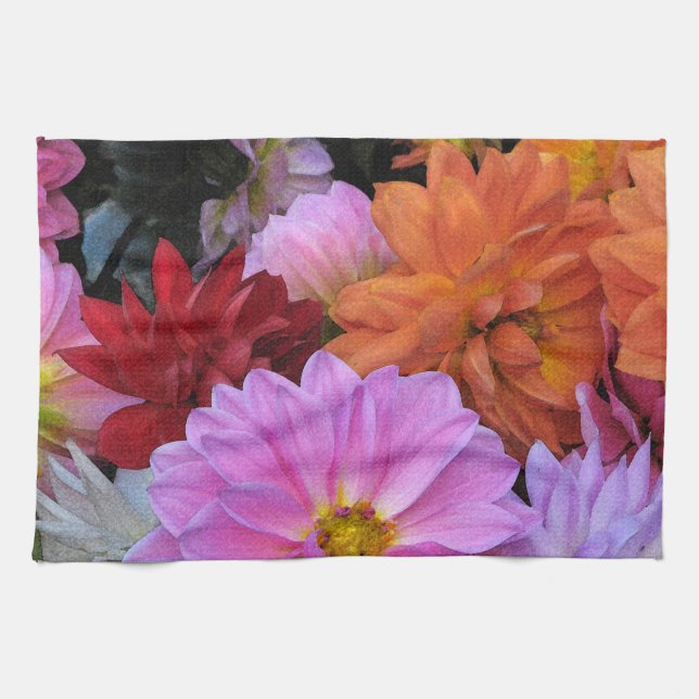 Linge De Cuisine Pétales Dahlia (Horizontal)