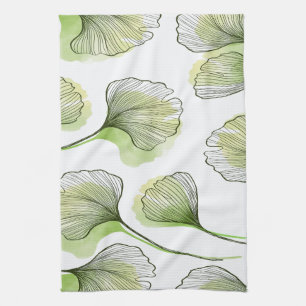 Linge De Cuisine Pétales verts