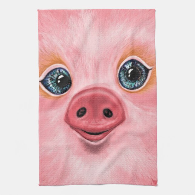 Linge De Cuisine Petit bébé Piggy - Smile (Vertical)