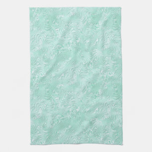 Linge De Cuisine Petit motif en soie moirée vert menthe