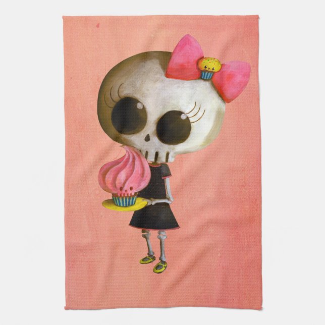Linge De Cuisine Petite Mlle Death avec le petit gâteau (Vertical)