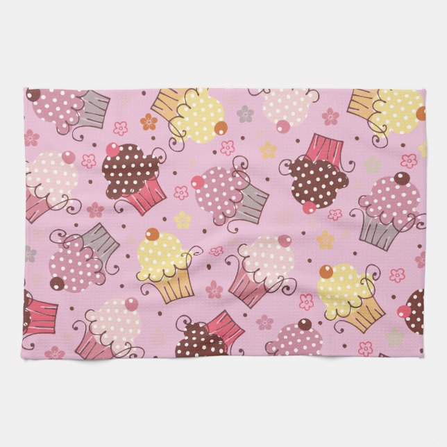 Linge De Cuisine Petits gâteaux dans le rose (Horizontal)
