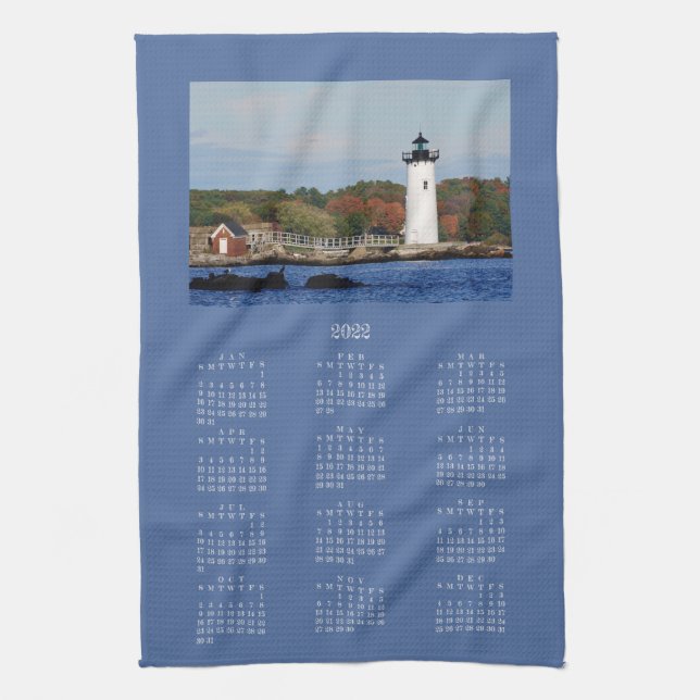 Linge De Cuisine Phare du port de Portsmouth Automne 2022 Calendrie (Vertical)