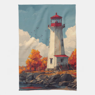 Linge De Cuisine Phare en automne