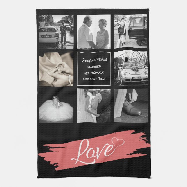 Linge De Cuisine PHOTO COLLAGE Mariage Vow Renouvellement Anniversa (Vertical)