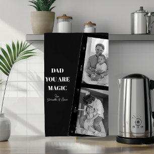 Linge De Cuisine Photo personnalisée 'Papa, tu es magique' Deux Pèr