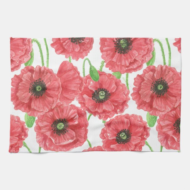 Linge De Cuisine Photos aquarelle motif floral (Horizontal)