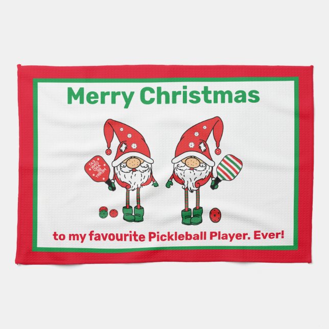 Linge De Cuisine Pickleball Joyeux Noël horizontal Cuisine Towe (Horizontal)