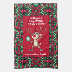 Linge De Cuisine Pickleball 🎄 Joyeux Noël, texte personnalisé