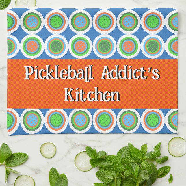 Linge De Cuisine Pickleball Summer Polka Dot Orange Green Blue Ball (Plié)