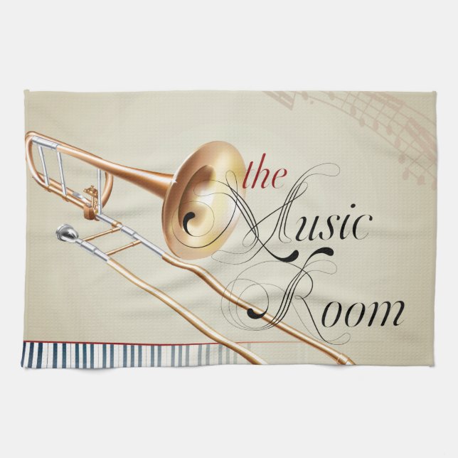 Linge De Cuisine Pièce de musique de trombone (Horizontal)