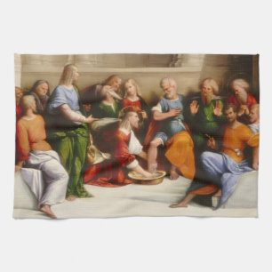 Linge De Cuisine Pieds de Lavage du Christ - Art du Garofalo