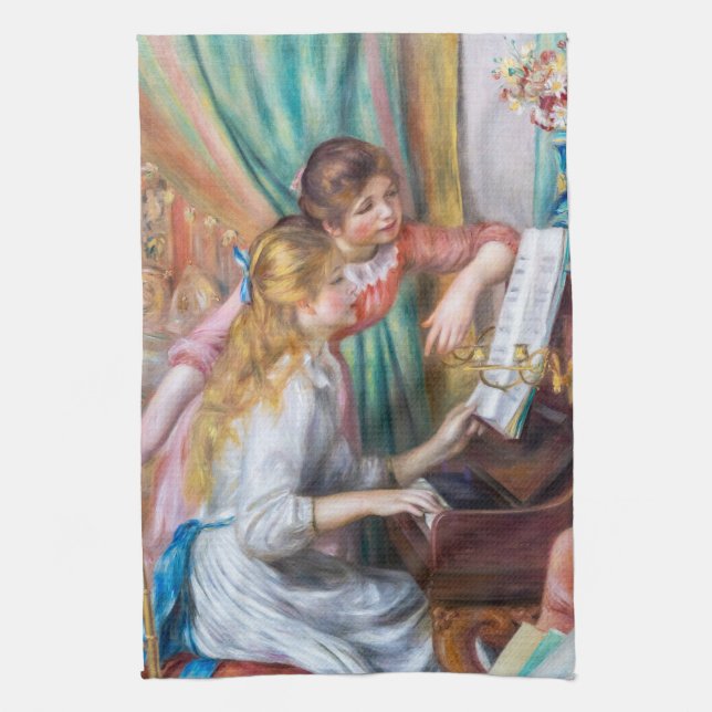 Linge De Cuisine Pierre Auguste Renoir - Jeunes filles au piano (Vertical)