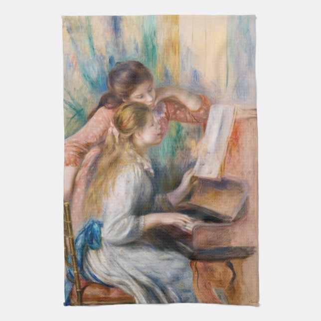 Linge De Cuisine Pierre Auguste Renoir - Jeunes filles au piano (Vertical)