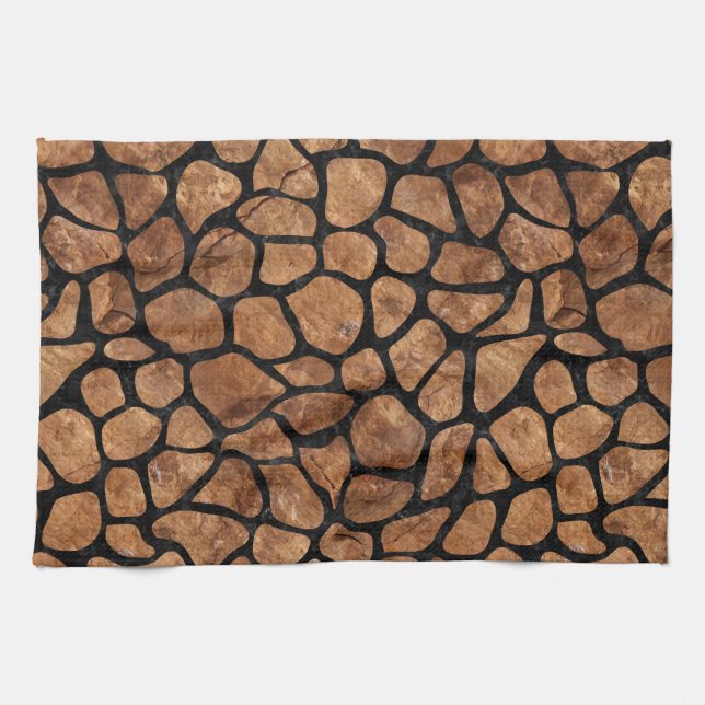 LINGE DE CUISINE PIERRE NOIRE DU MARBRE SKIN1 ET DE BRUN (Horizontal)